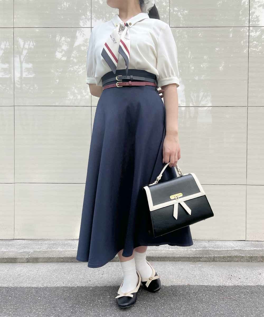 □ロゴラインスカーフ付き5分袖シャツ/an another angelus [54BF01h010