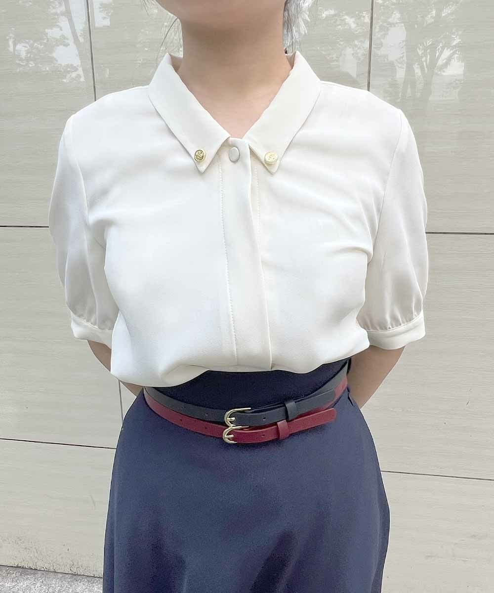 □ロゴラインスカーフ付き5分袖シャツ/an another angelus [54BF01h010