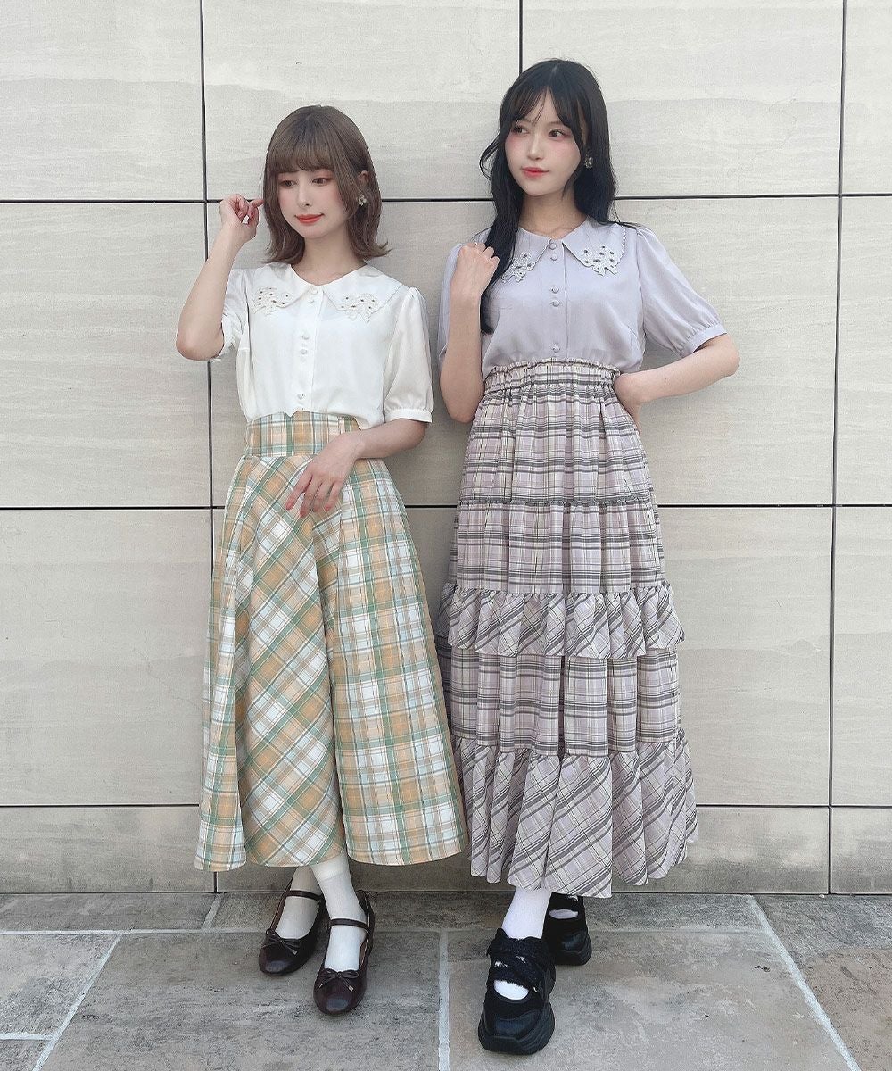 左：off white / 152cm, 右：lavender gray / 157cm