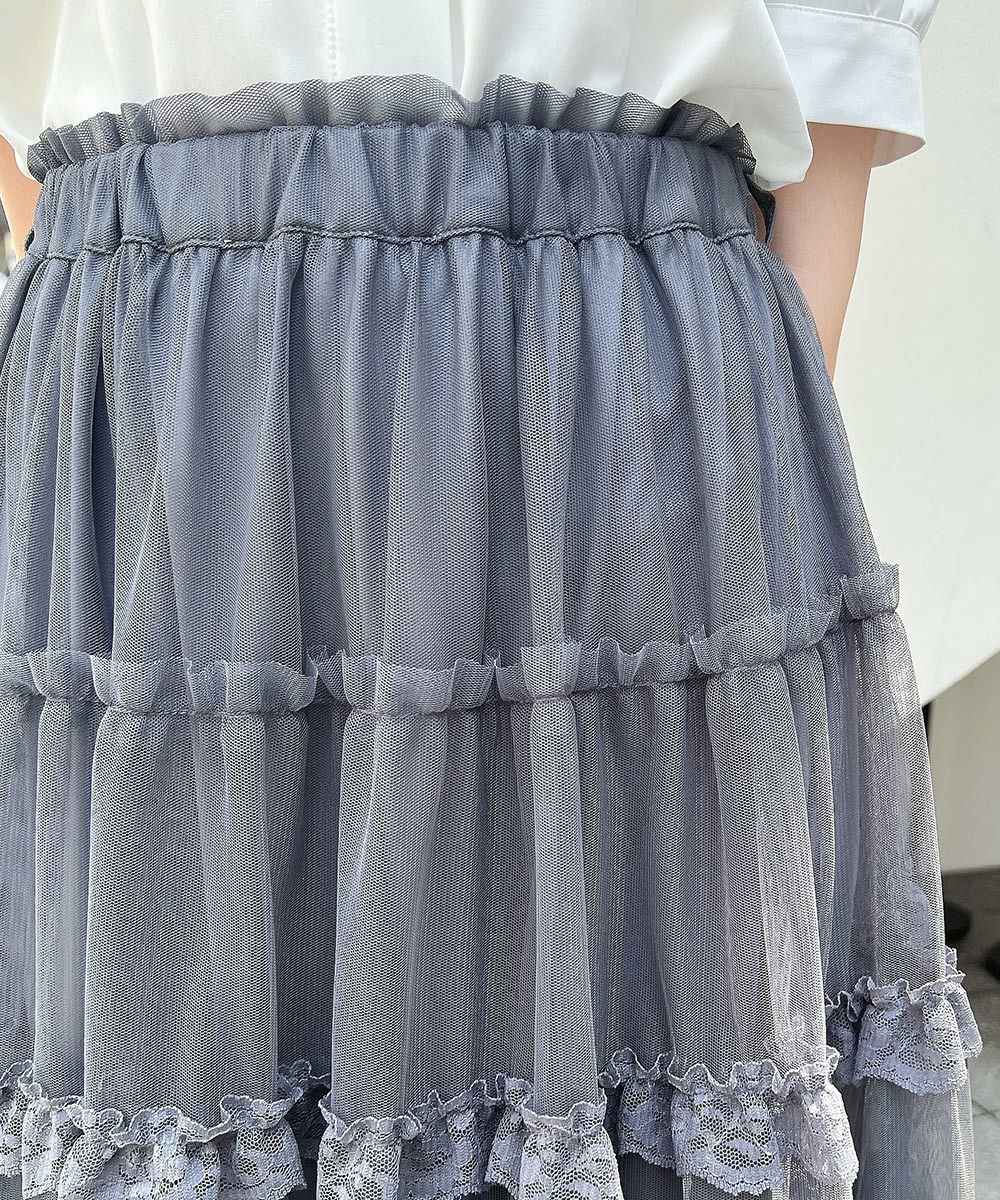 □レースフリルチュールスカート/an another angelus [54BG03q012] | F