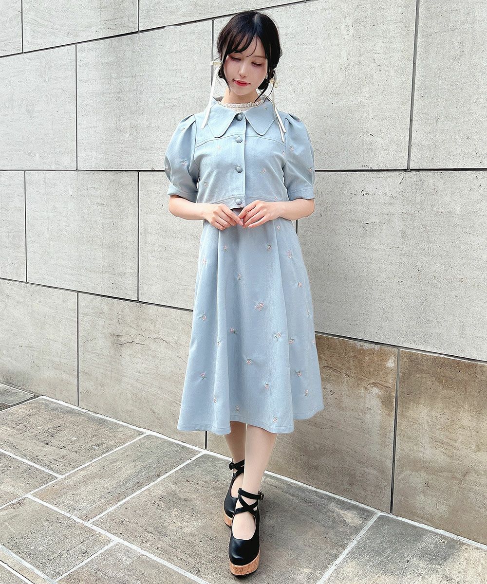 □小花刺繍ショートシャツジャケット/F i.n.t [54AD01h005] | F i.n.t