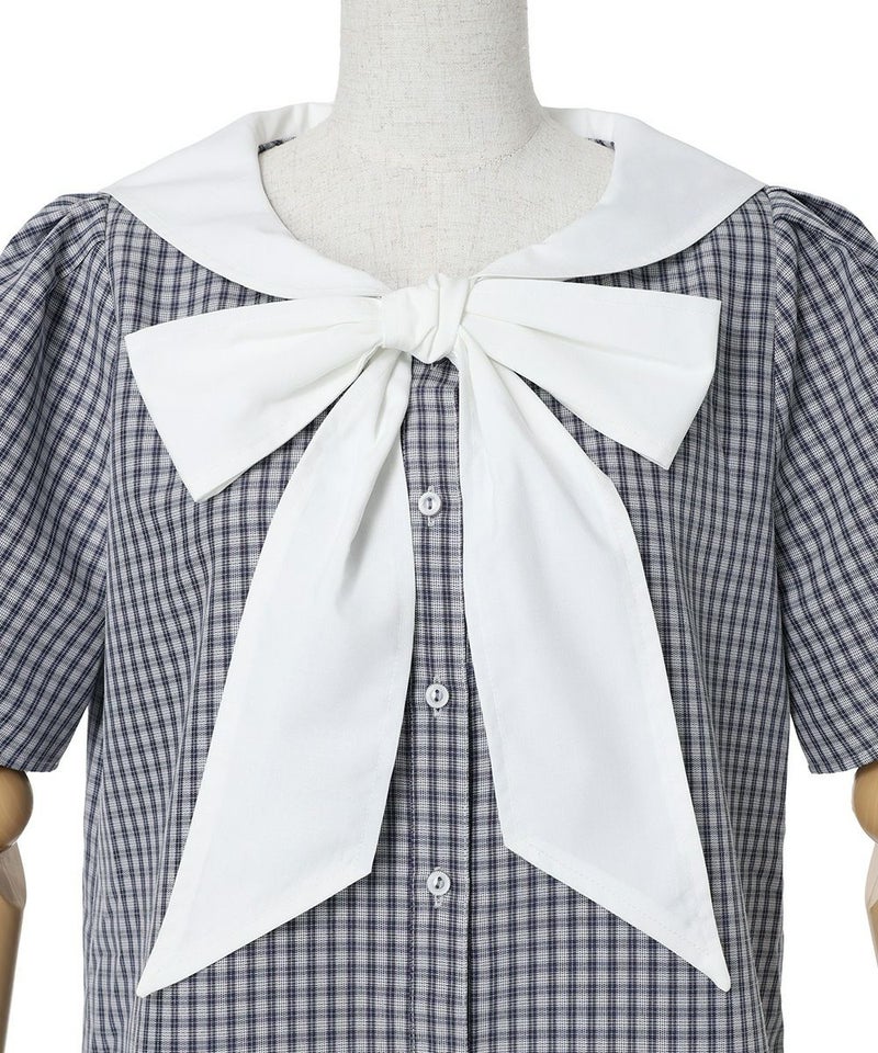 リボンアップ (navy×whirte)