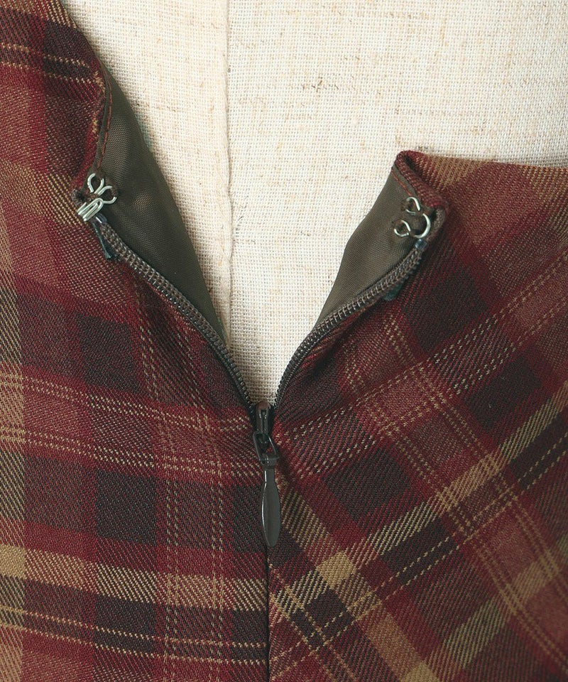 サイドファスナー (bordeaux×beige)