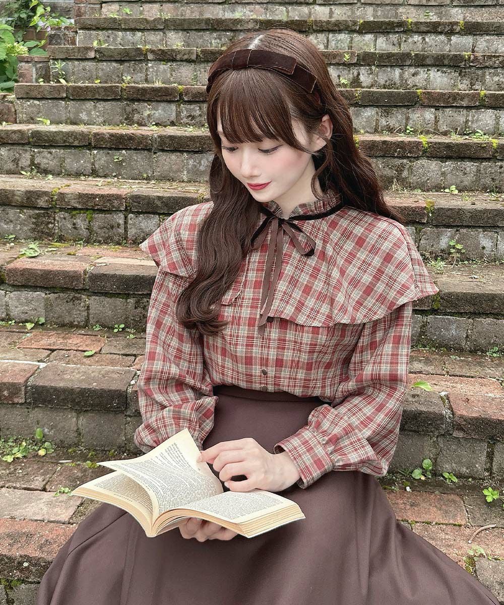 ケープ付きチェックブラウス/F i.n.t [55AF02j002] | F i.n.t公式通販