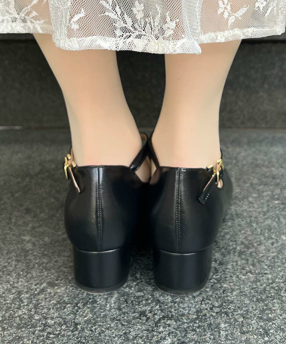 ほぼ未使用 アナスイ レース パンプス オーストリッチバッグ2点 □刺繍入りクロスストラップパンプス/an another angelus [55BA01c002