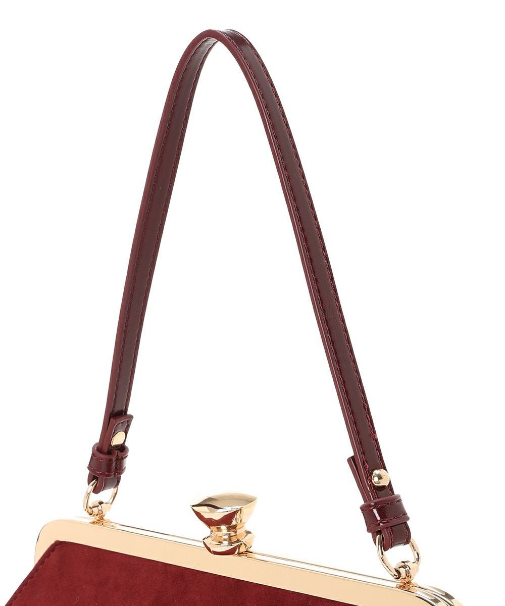 カメオローズ刺繍スクエアがま口バッグ/an another angelus