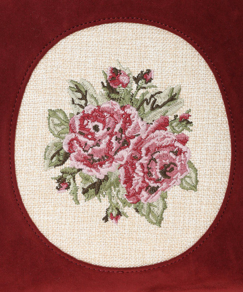 カメオローズ刺繍スクエアがま口バッグ/an another angelus