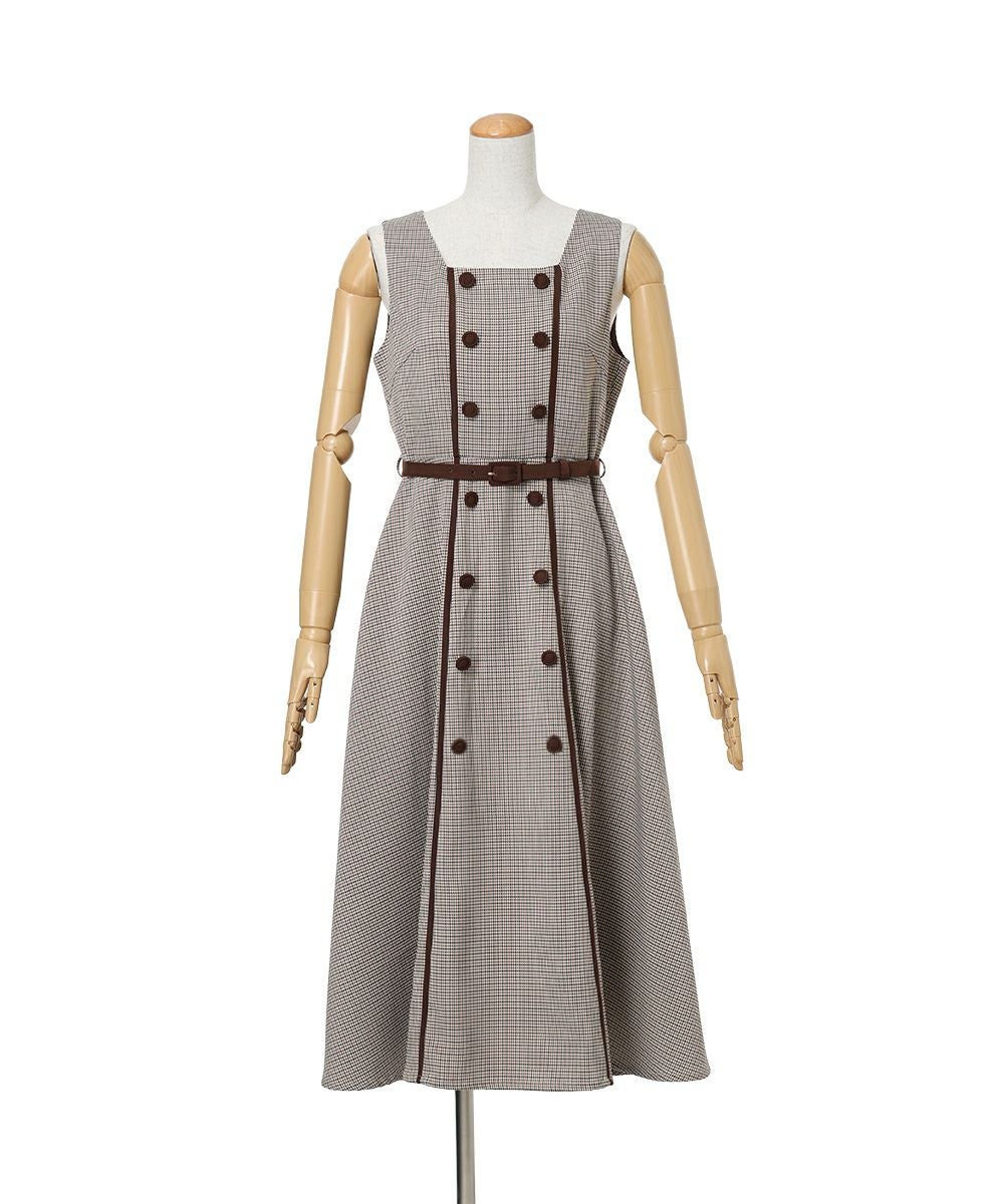 ジャンパースカート (beige×brown)