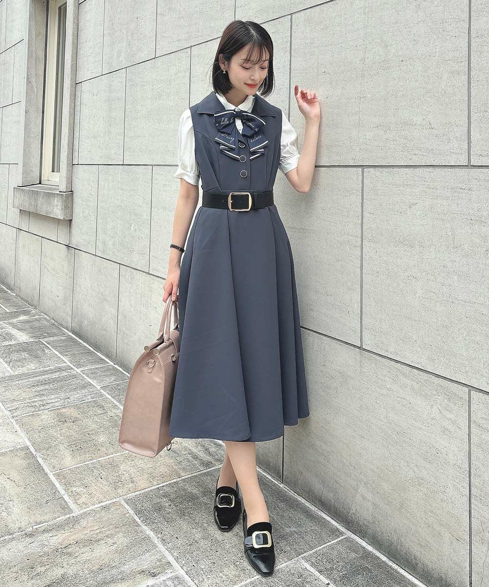 ベルト付き開衿ジレワンピース/an another angelus [55BE02f001] | F