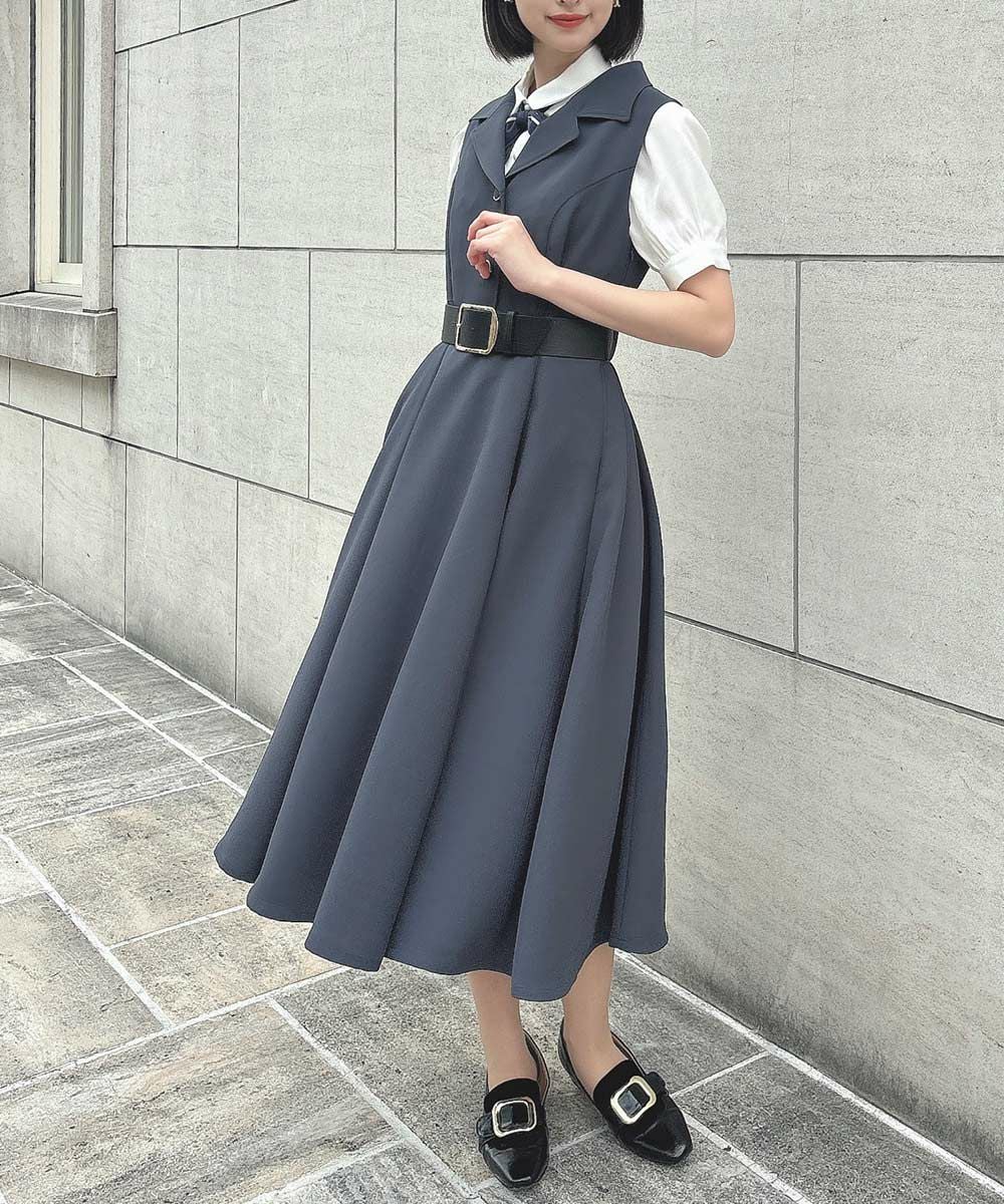 ベルト付き開衿ジレワンピース/an another angelus [55BE02f001] | F