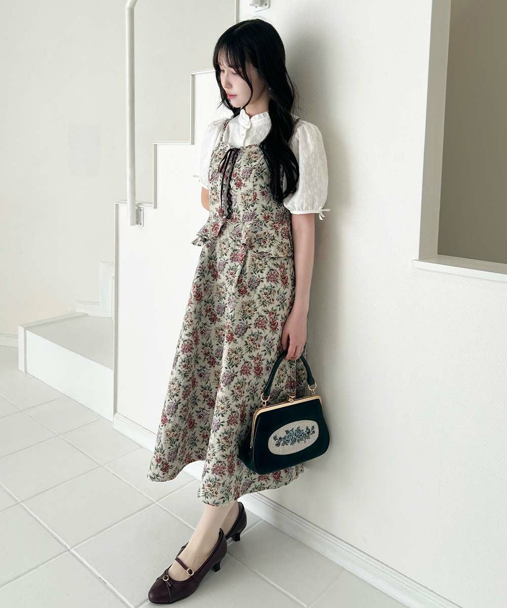 フロントレースアップゴブランキャミワンピース/an another angelus