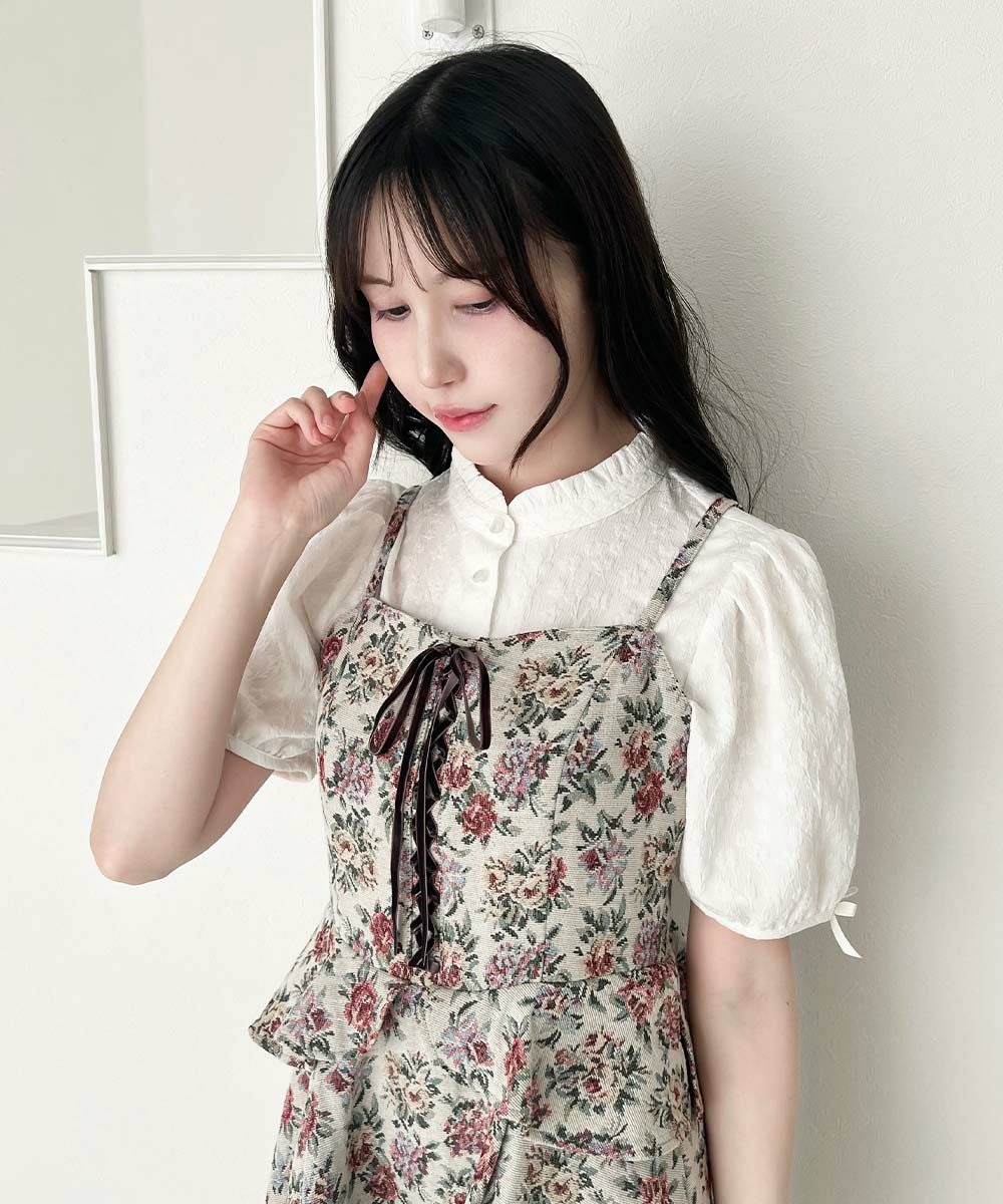 フロントレースアップゴブランキャミワンピース/an another angelus