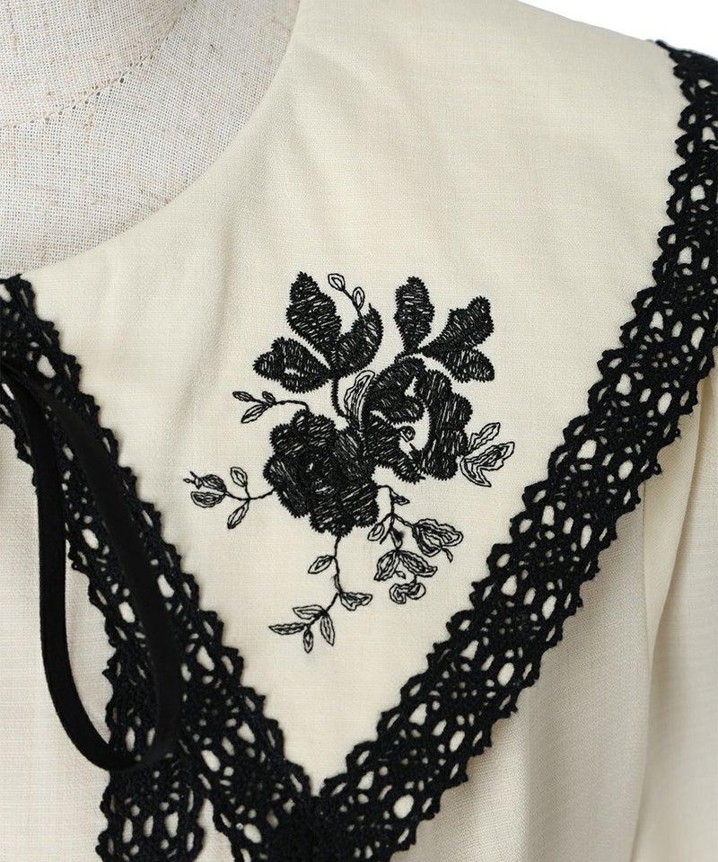 刺繍アップ(cream)