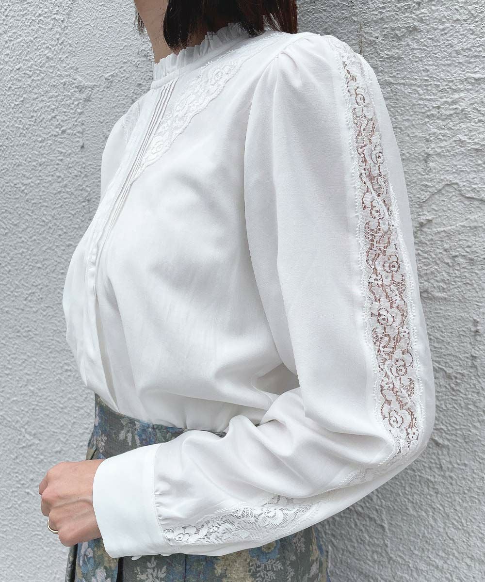 フロントピンタックレース使いブラウス/an another angelus