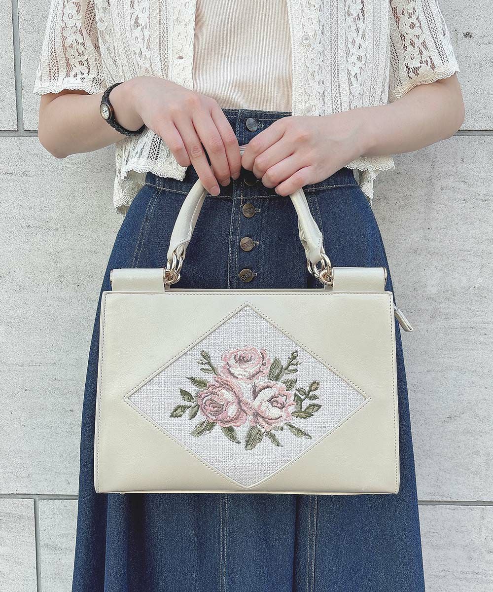 ローズ刺繍トートバッグ/an another angelus [54BC01a007] | F i.n.t