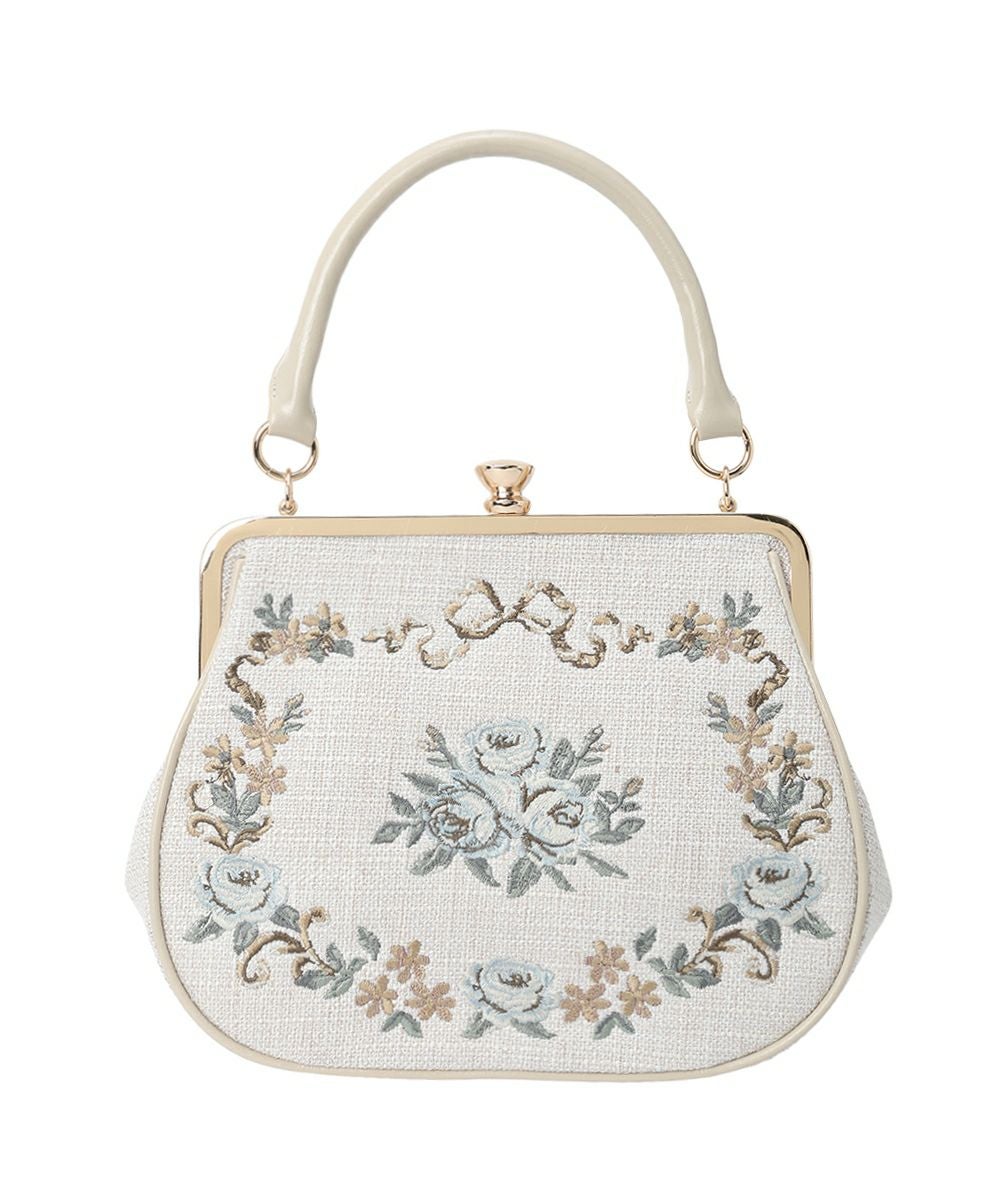 □リボンローズ刺繍がま口バッグ/an another angelus [54BC05a006] | F