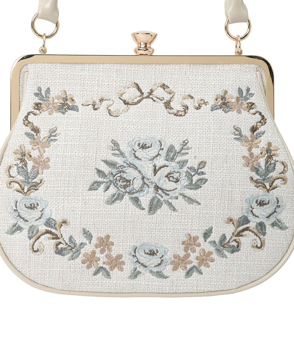 □リボンローズ刺繍がま口バッグ/an another angelus [54BC05a006] | F
