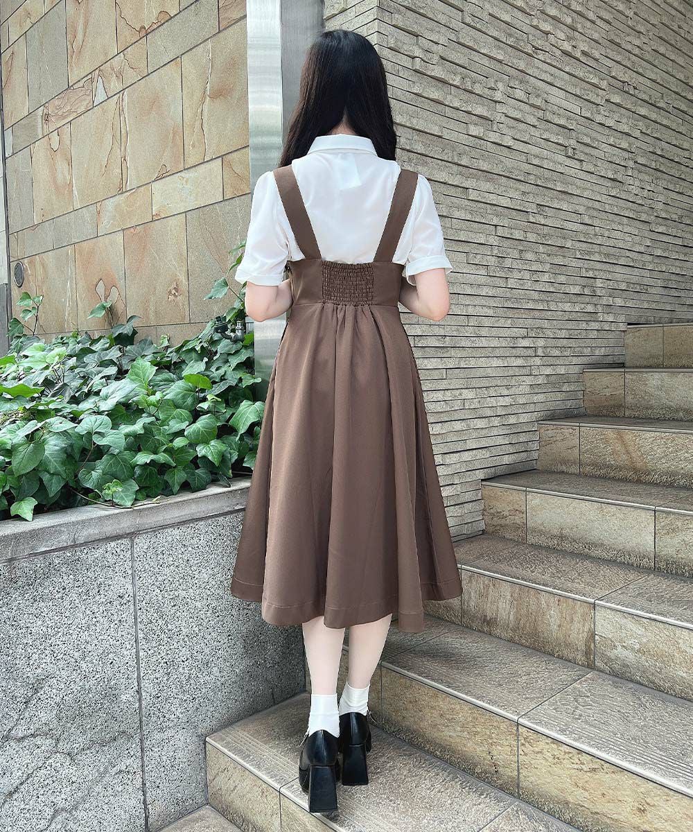 チェーンビット使いディープVネックジャンパースカート/F i.n.t