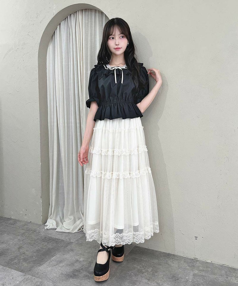 black / 157cm / レースインナーとのレイヤード