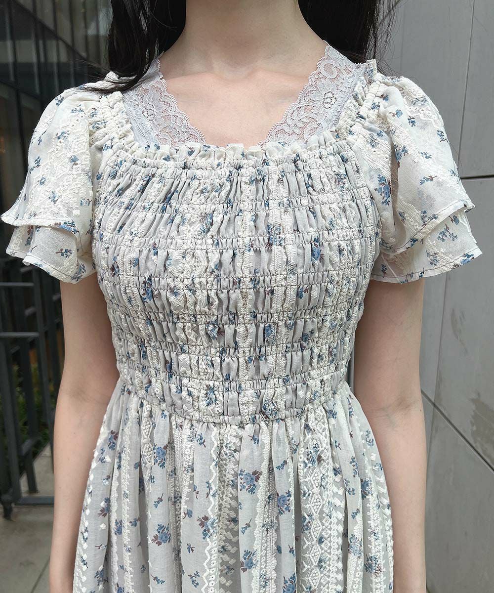 blue / 157cm / レースインナーとのレイヤード