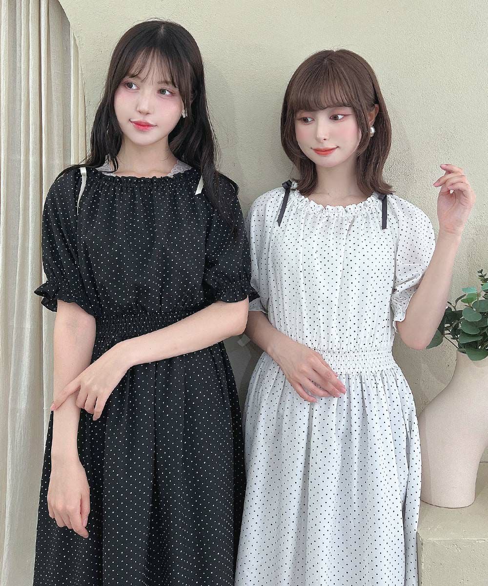 □ドット柄オフショルワンピース/F&A [55CE03h001] | F i.n.t公式通販