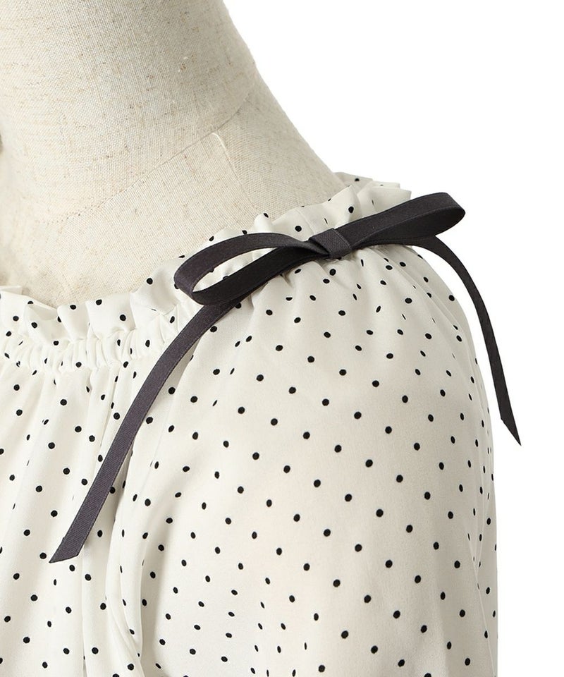 肩リボン (off white×black)