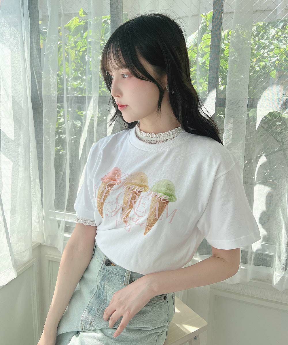 white / 157cm / レースインナーとのレイヤード