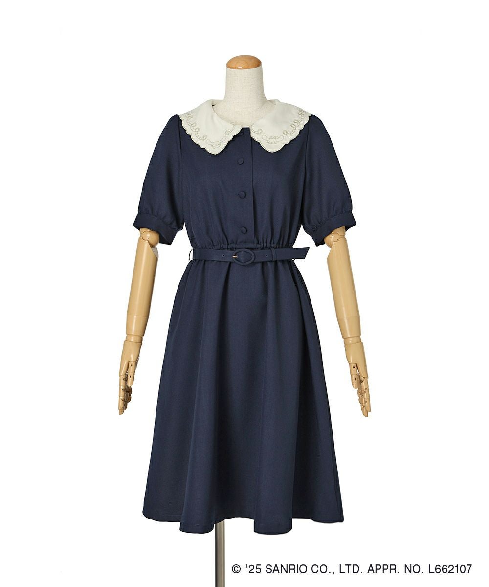 ビッグクレリックカラー5分袖ワンピース/シナモロール/F i.n.t