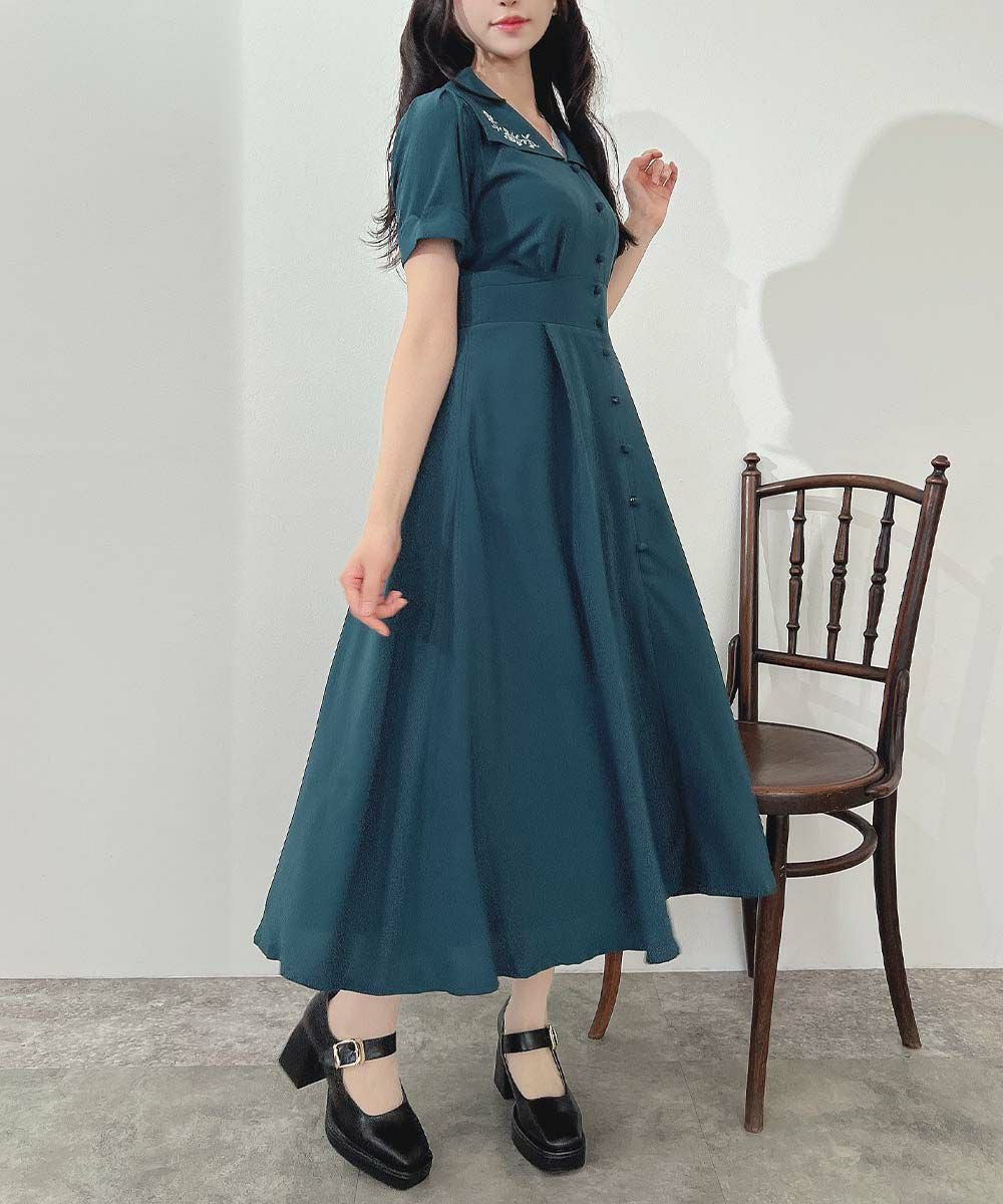 □ローズ刺繍衿ワンピース/an another angelus [55BE02h005] | F i.n.t
