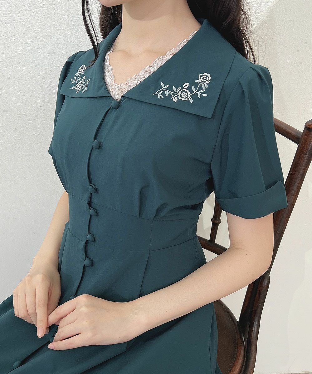 □ローズ刺繍衿ワンピース/an another angelus [55BE02h005] | F i.n.t