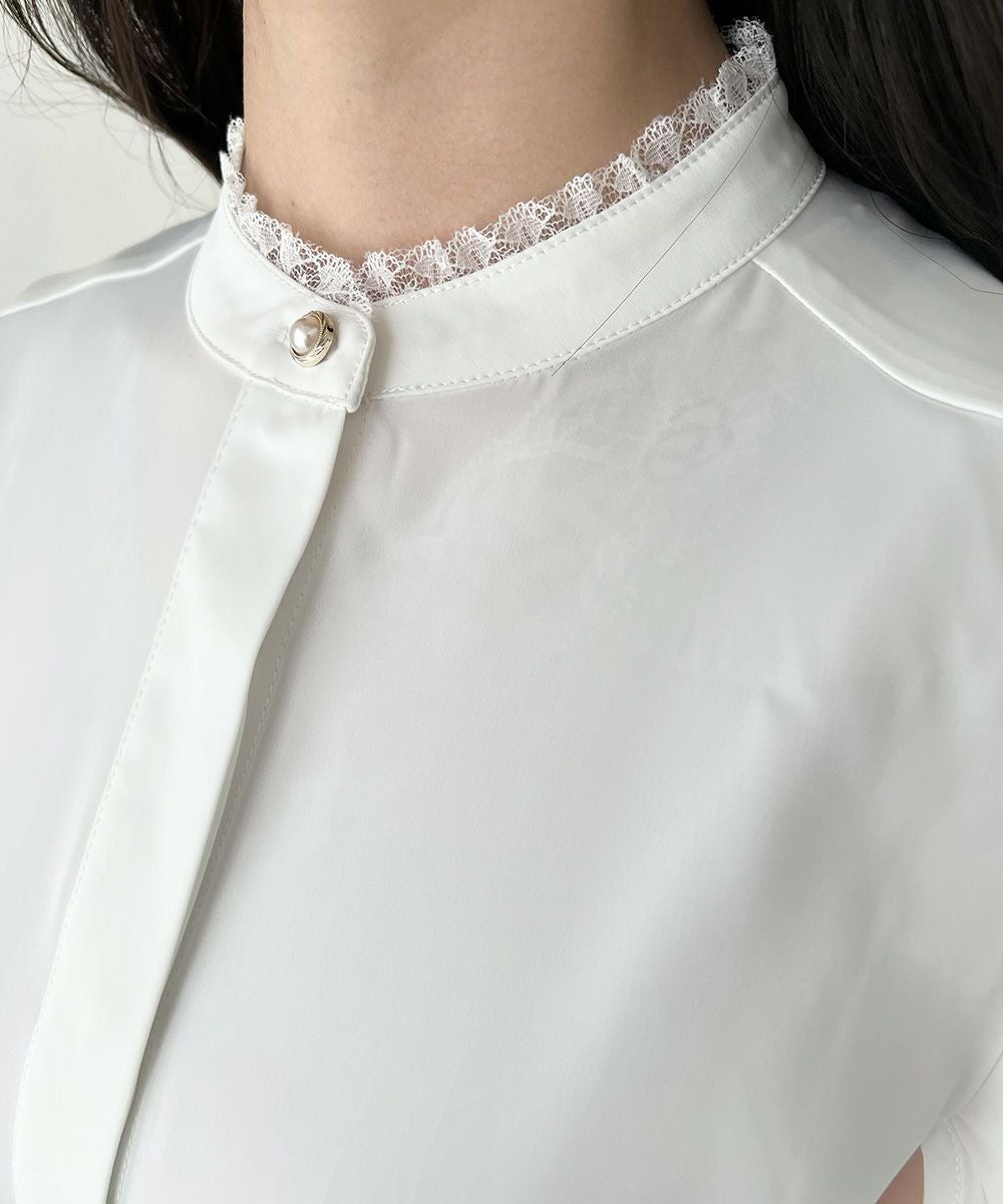 レース使いケープスリーブブラウス/an another angelus [55BF02i008