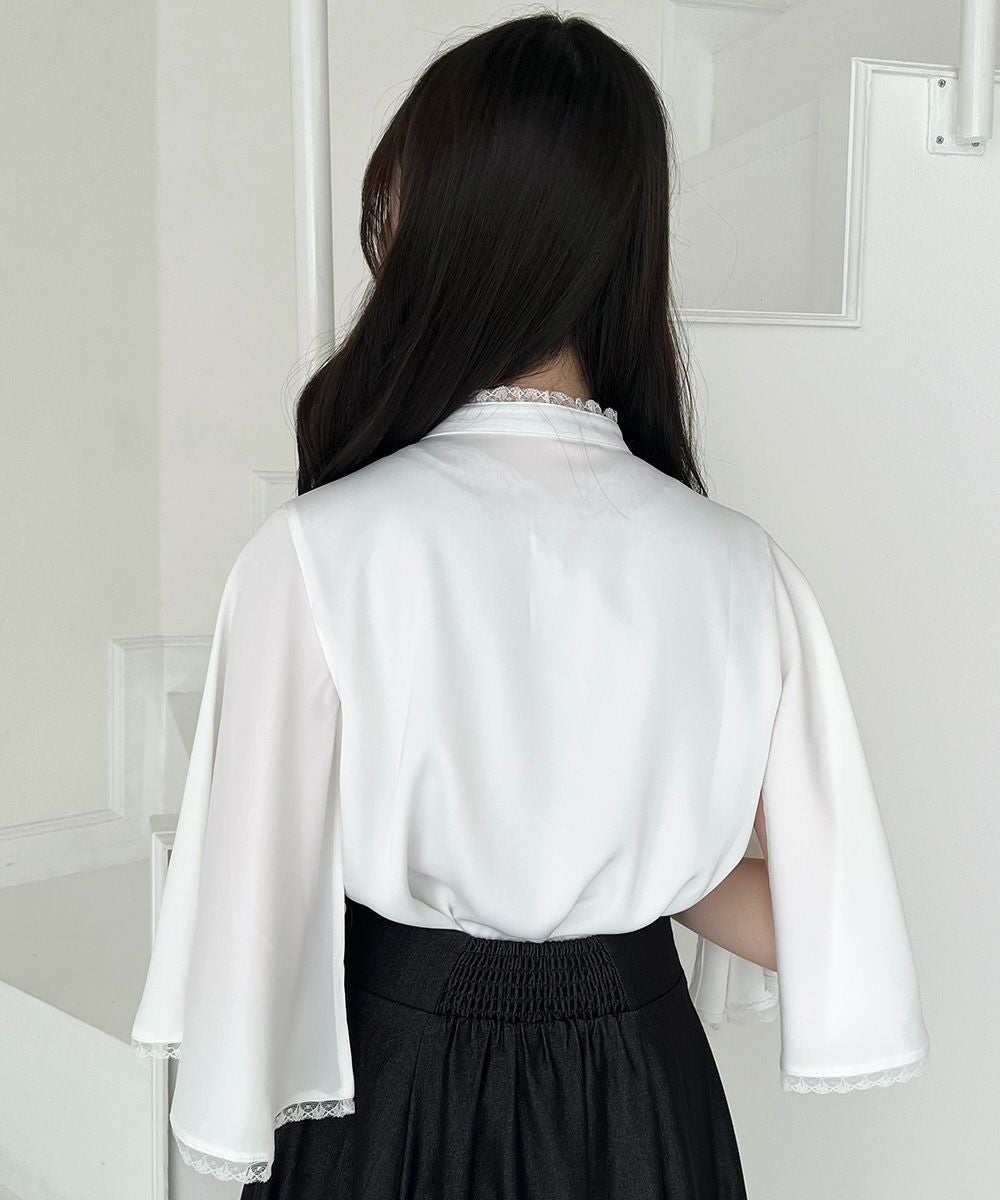 アニュアンス anuans ケープスリーブブラウス （WHITE） アニュアンス anuans ケープスリーブブラウス （WHITE） -靴