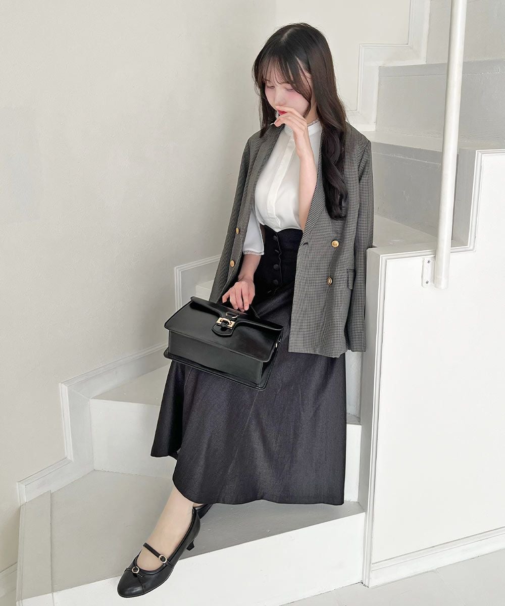 レース使いケープスリーブブラウス/an another angelus [55BF02i008