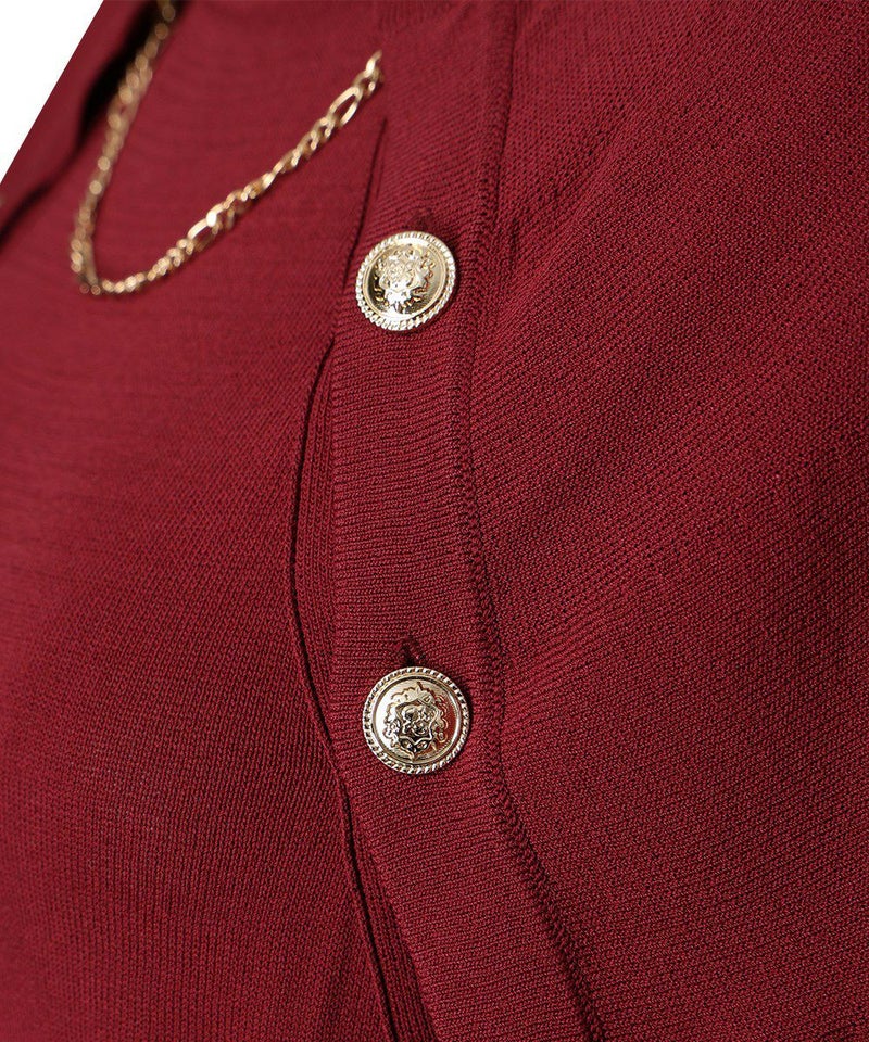 ボタンアップ (wine red)