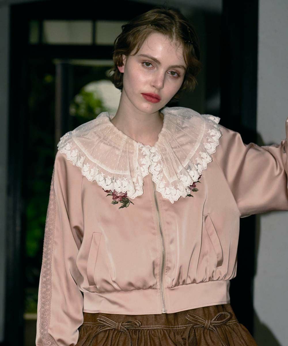 バックローズ刺繍サテンブルゾン/F i.n.t [55AD02j003] | F i.n.t公式