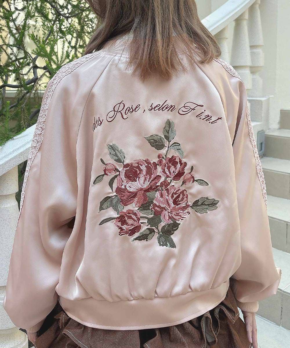 バックローズ刺繍サテンブルゾン/F i.n.t [55AD02j003] | F i.n.t公式
