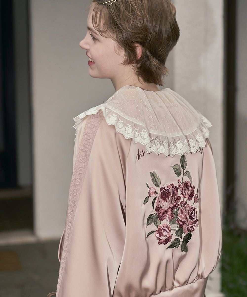 バックローズ刺繍サテンブルゾン/F i.n.t [55AD02j003] | F i.n.t公式