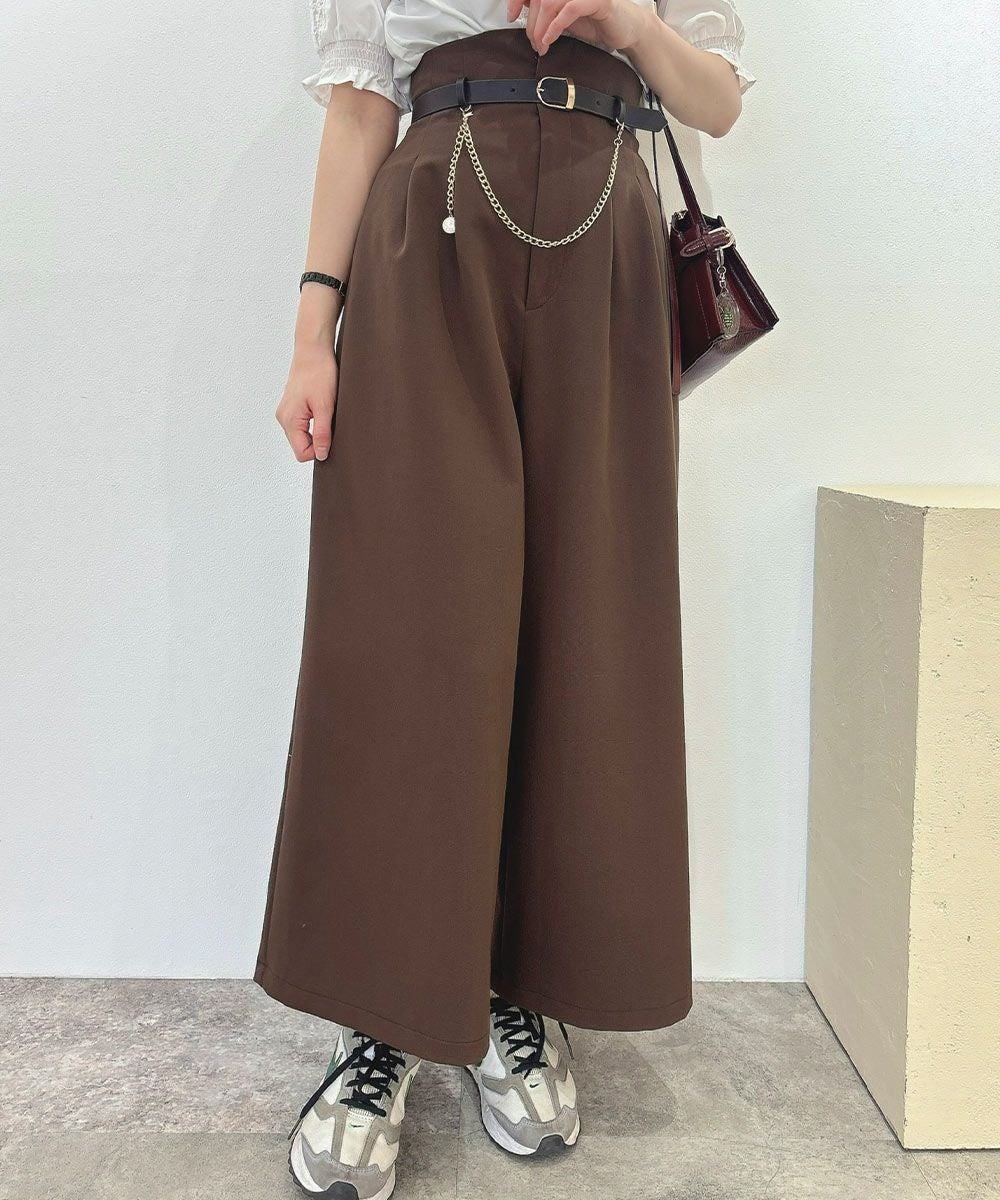 チェーンベルト付きハイウエストパンツ/an another angelus