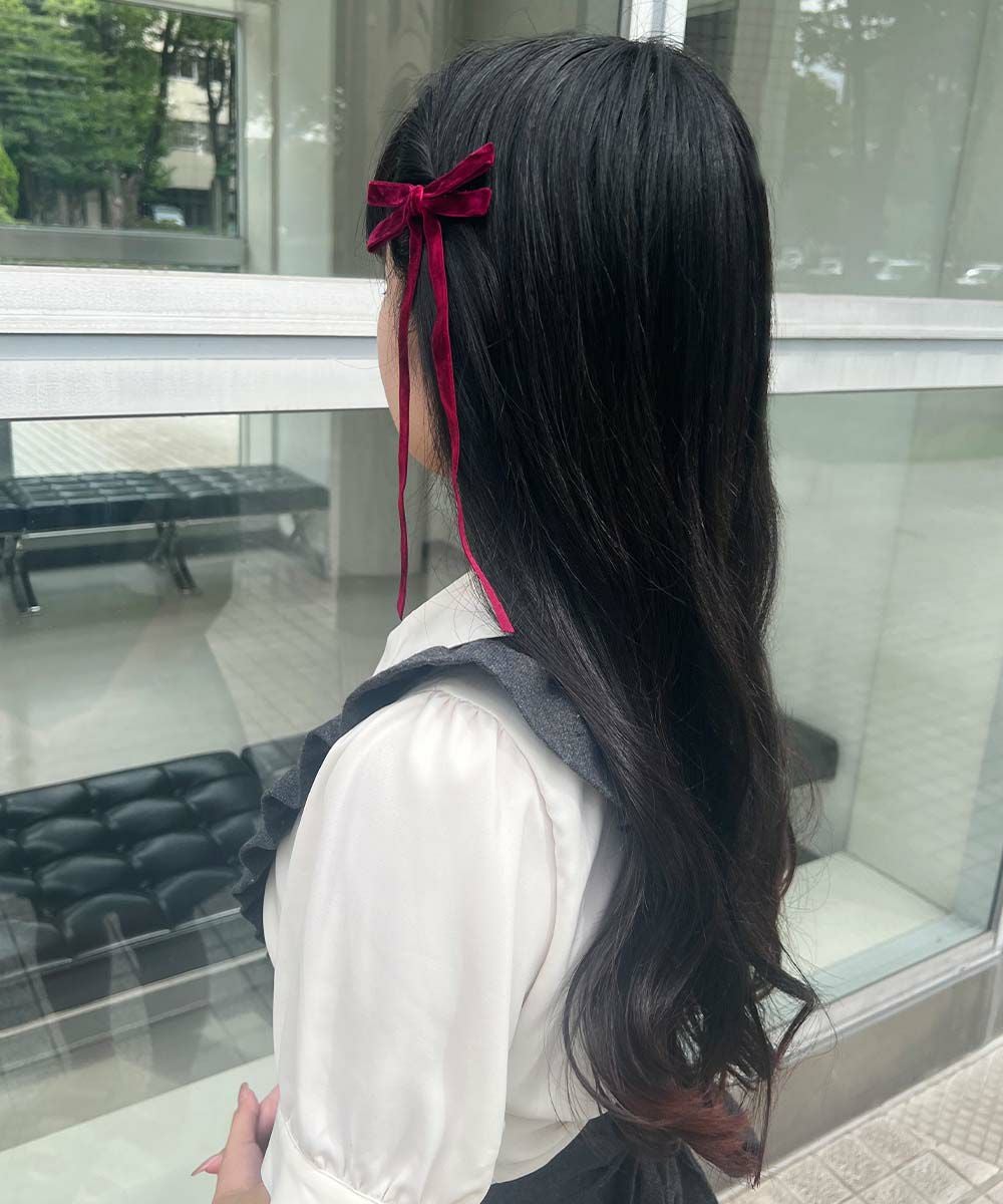 □ロングベロアリボンヘアクリップセット/F i.n.t [55AB17a002] | F