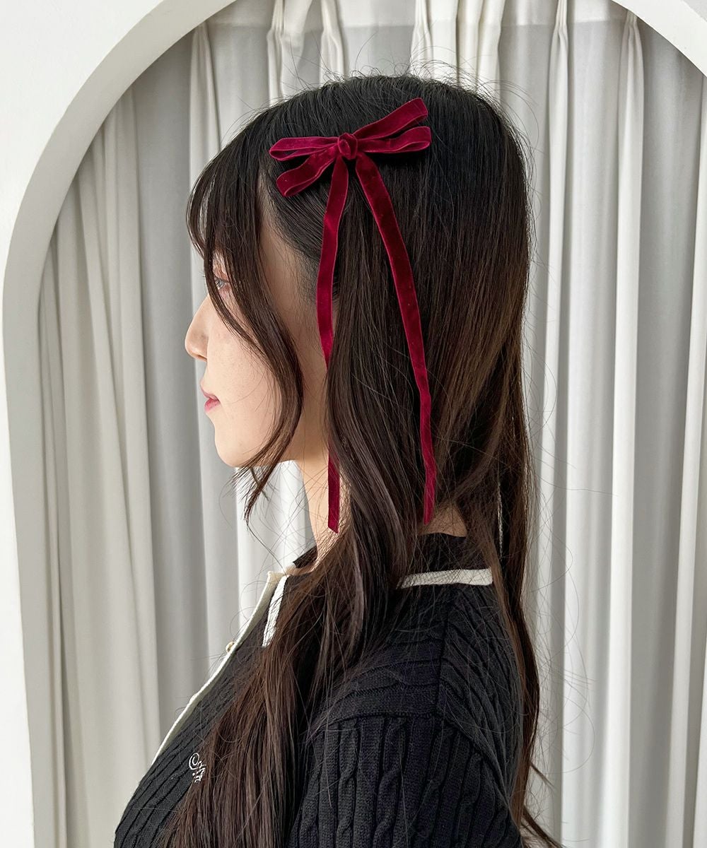 □ロングベロアリボンヘアクリップセット/F i.n.t [55AB17a002] | F