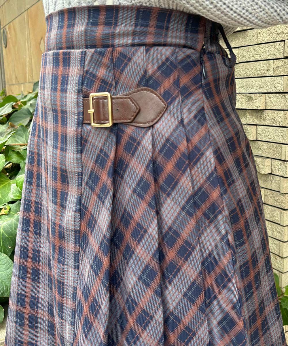 ラップ風アシメチェックミニスカート/F i.n.t [55AG02k004] | F i.n.t