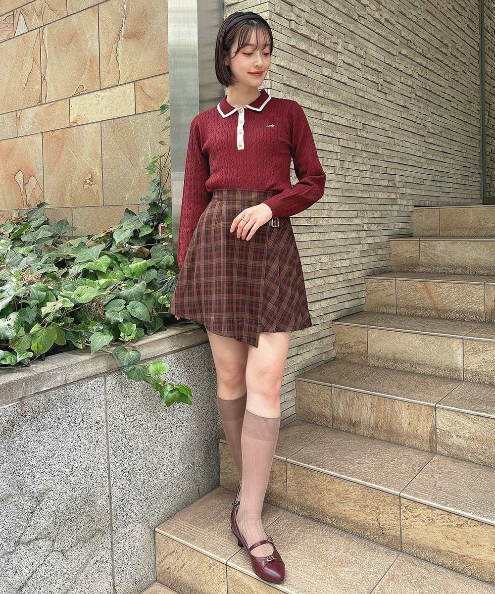 ラップ風アシメチェックミニスカート/F i.n.t [55AG02k004] | F i.n.t