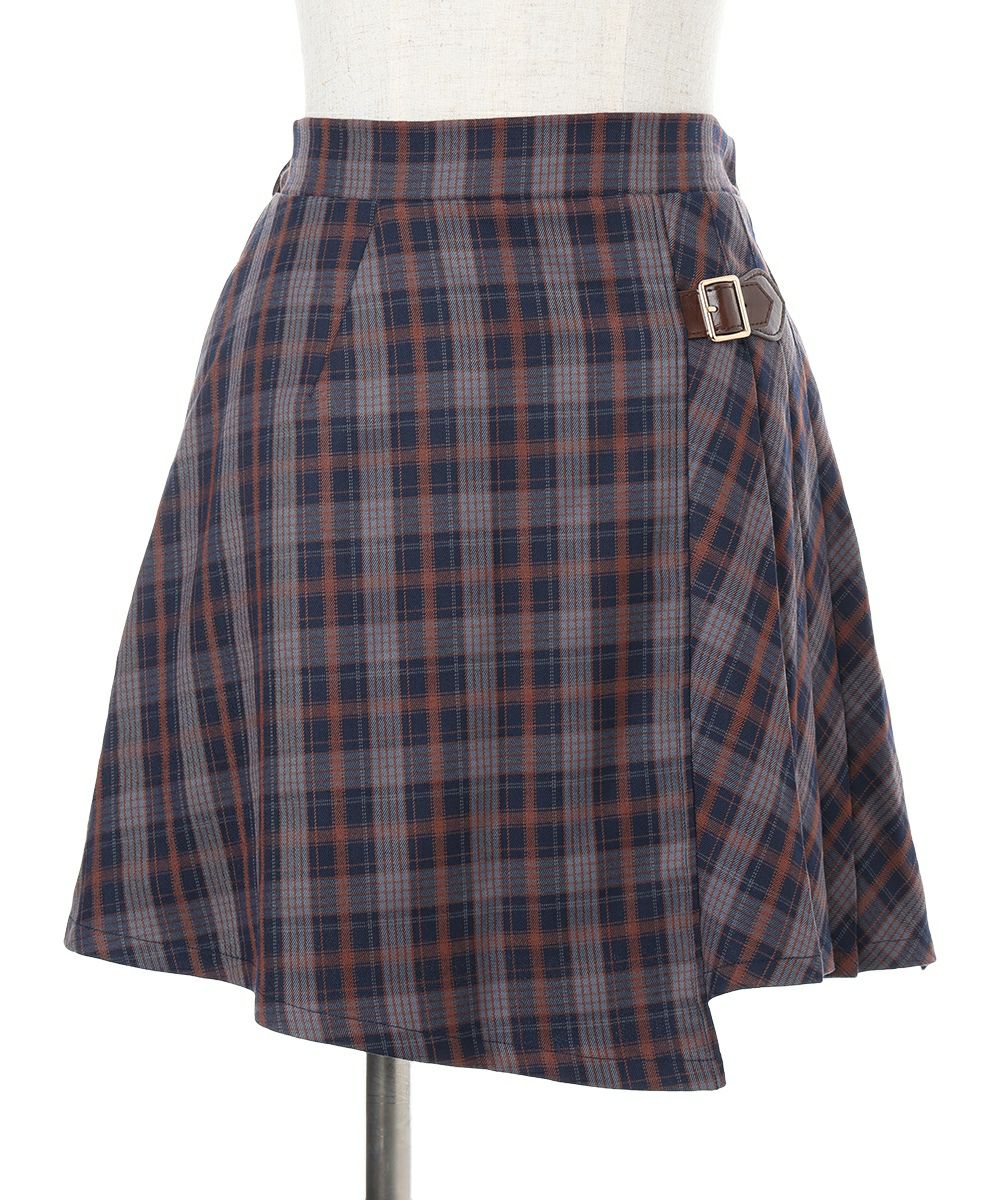 ラップ風アシメチェックミニスカート/F i.n.t [55AG02k004] | F i.n.t