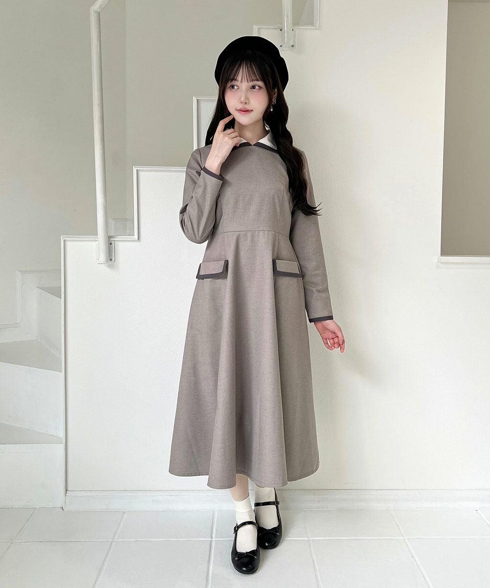 ラインボウタイバイカラーワンピース/F i.n.t [55AE02j011] | F i.n.t