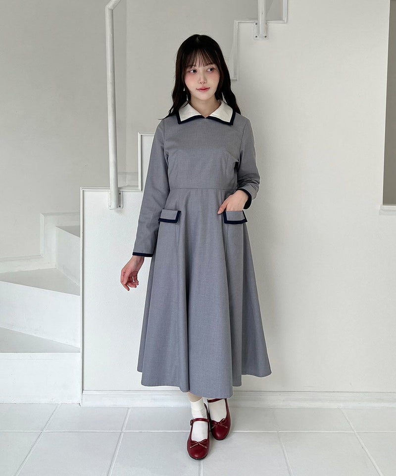 light gray / 158cm / リボンタイを外した状態