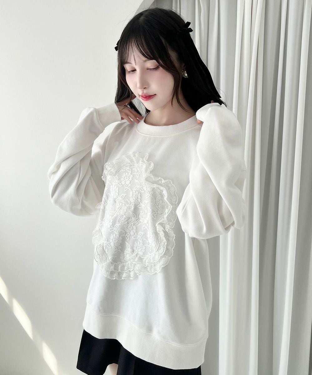 フラワーレースパッチワークスウェット/F i.n.t [55AI03j002] | F