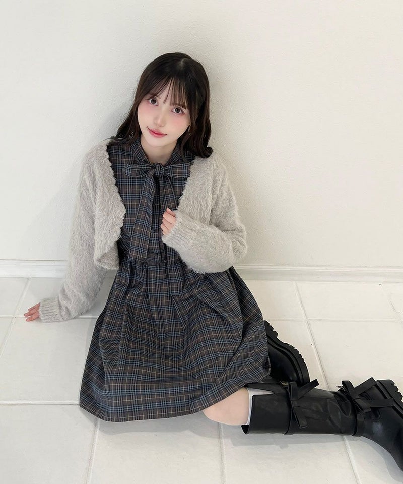 light gray / 157cm / リボンを外した状態