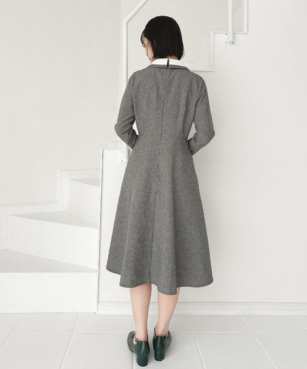 クレリックダブルカラータイ付きワンピース/an another angelus