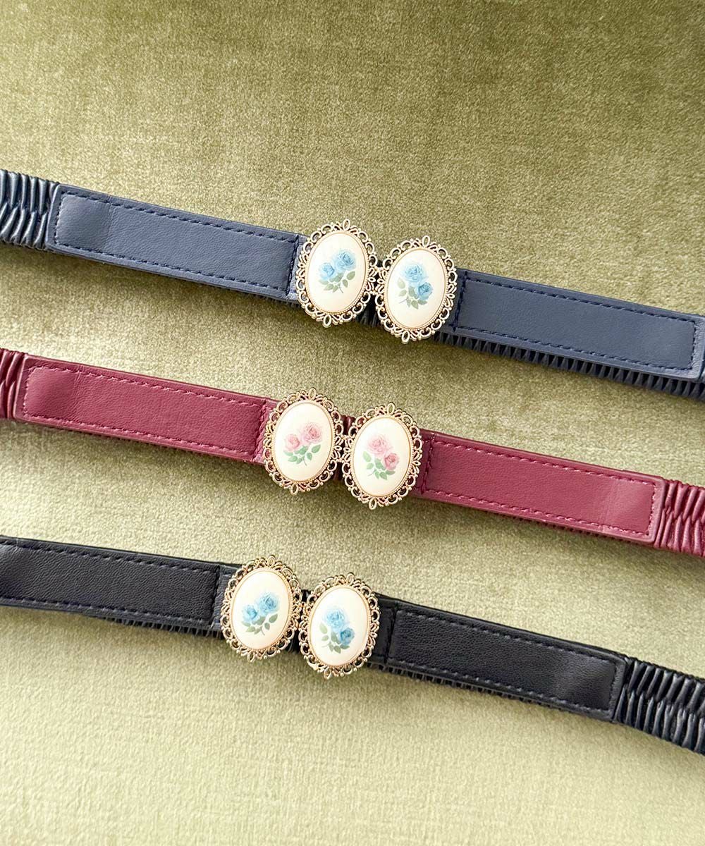 ローズカメオバックルゴムベルト/an another angelus [00BB07a003] | F