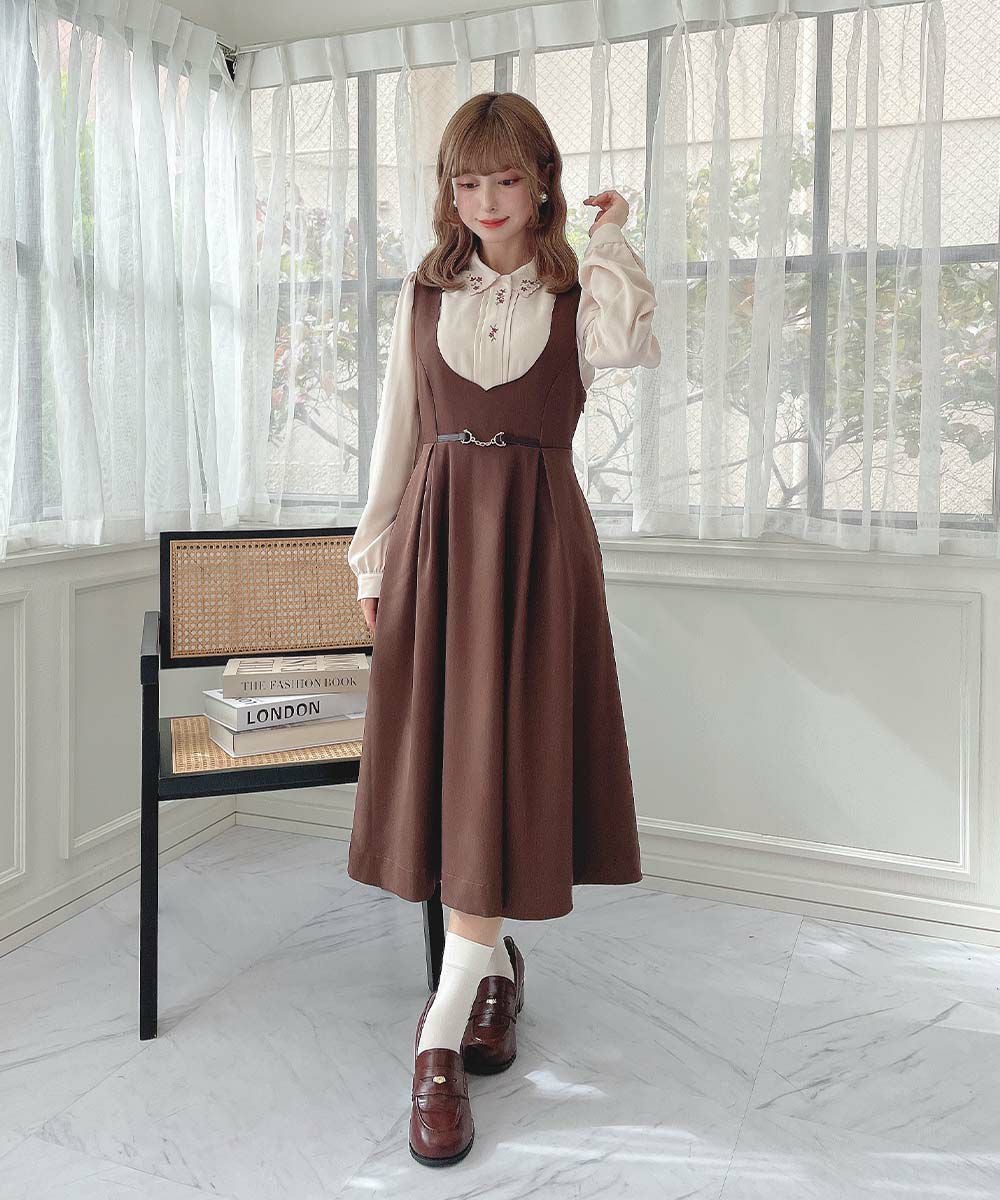 ジェーンマープル♡苺刺繍襟ブラウス ジェーンマープル♡苺刺繍襟ブラウス